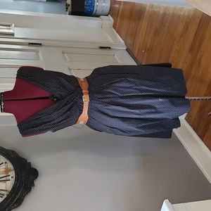 Black and white polka dot fit and flare dress size 8